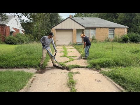 Wichita Cleanup Collab! Overgrown Grass, Sidewalk Edging & ASMR Vibes w/ SB Mowing