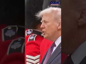 President Trump and The King conduct the Inspection of the Guard of Honor at Windsor Castle.