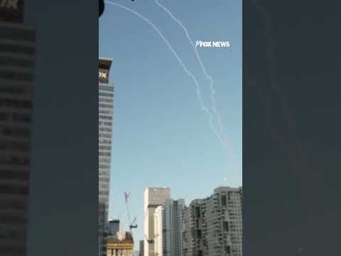 BREAKING: Fox cameras capture Israeli interceptor missiles over Tel Aviv #shorts #usa #news #iran